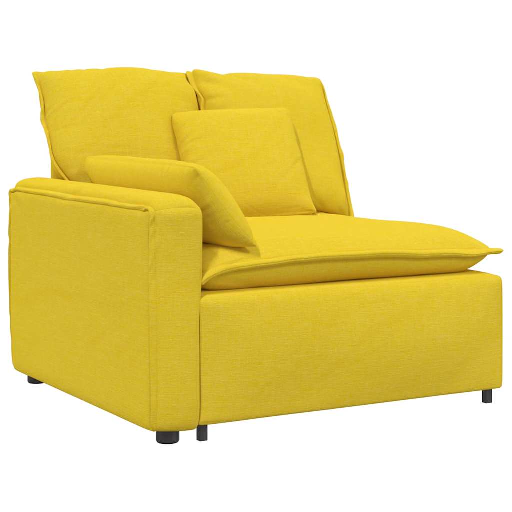 Divano Modulare con Cuscini Giallo Chiaro 3321125