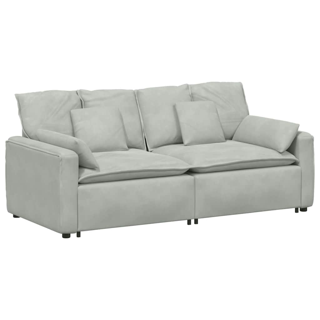 Divano Modulare con Cuscini-Sofa Modulare-Divanetto Grigio Chiaro 972728