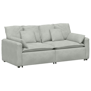Divano Modulare con Cuscini-Sofa Modulare-Divanetto Grigio Chiaro 972728