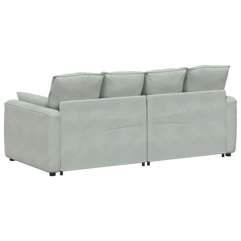 Divano Modulare con Cuscini-Sofa Modulare-Divanetto Grigio Chiaro 972728