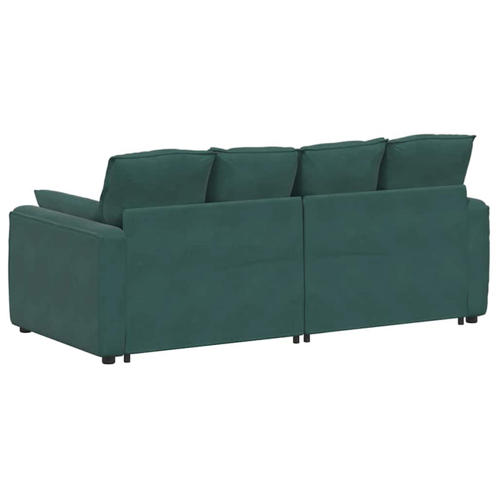 Divano Modulare con Cuscini-Sofa Modulare-Divanetto Verde Scuro