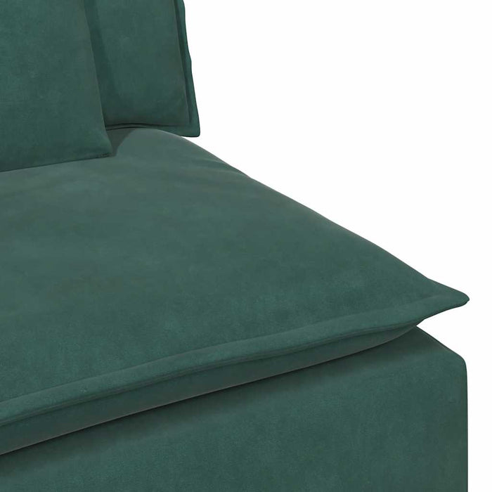 Divano Modulare con Cuscini-Sofa Modulare-Divanetto Verde Scuro