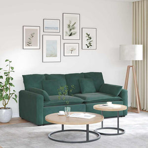 Divano Modulare con Cuscini-Sofa Modulare-Divanetto Verde Scuro