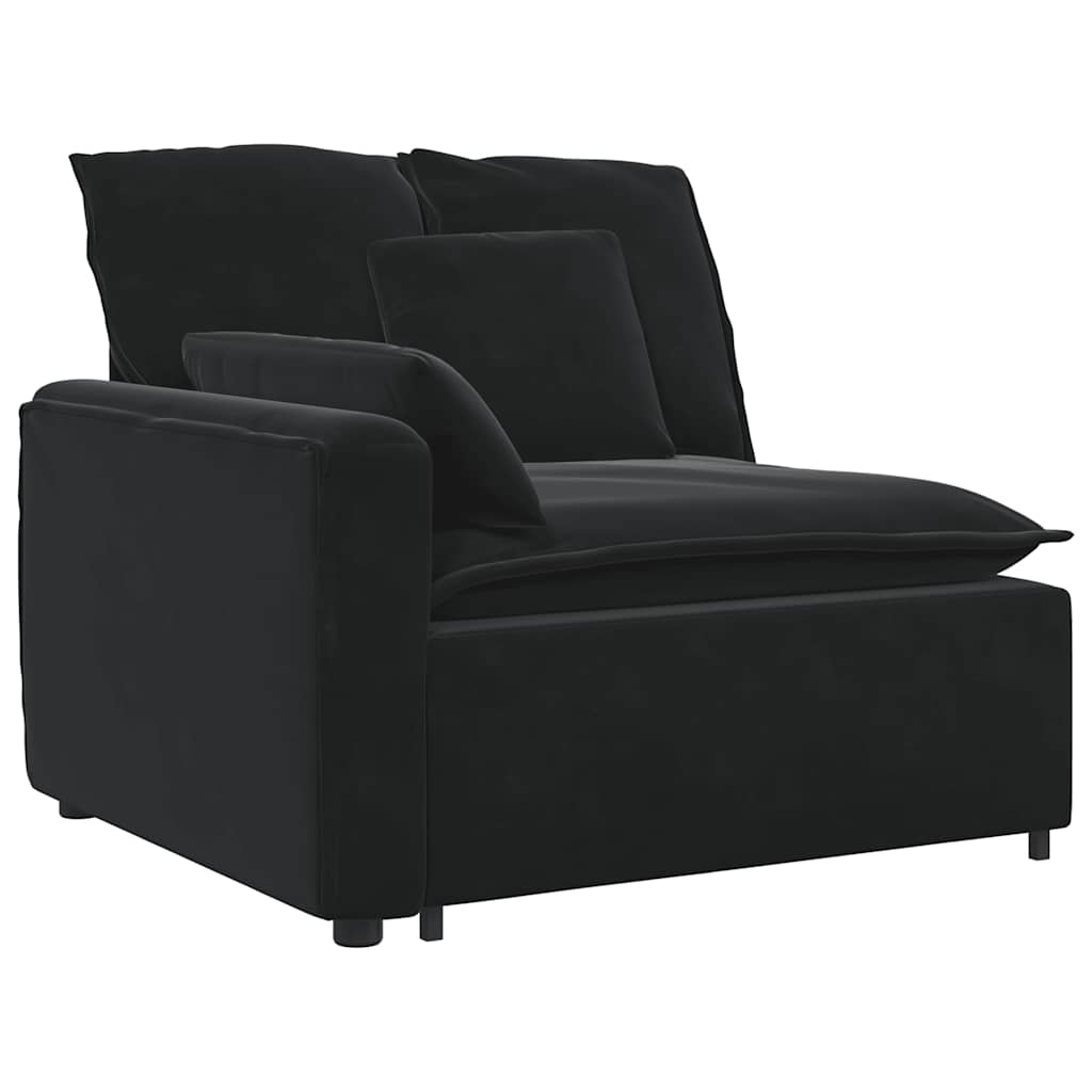 Divano Modulare con Cuscini-Sofa Modulare-Divanetto Nero 753075