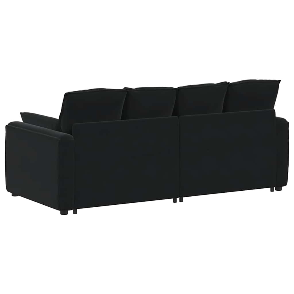 Divano Modulare con Cuscini-Sofa Modulare-Divanetto Nero 753075