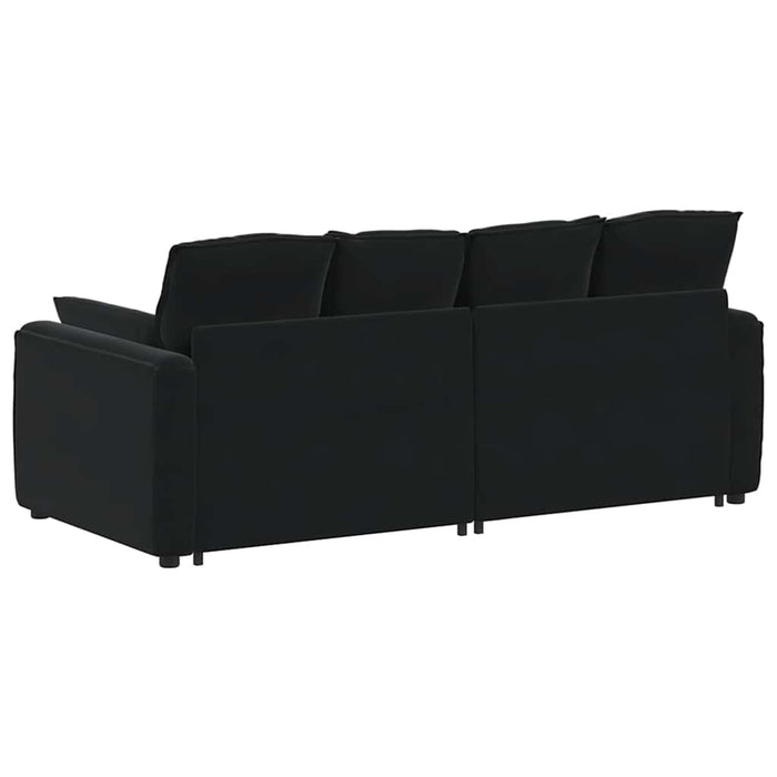 Divano Modulare con Cuscini-Sofa Modulare-Divanetto Nero 753075