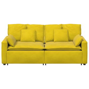 Divano Modulare con Cuscini Giallo 3321135