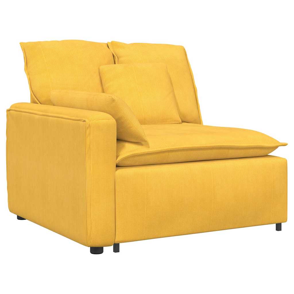 Divano Modulare con Cuscini Giallo Chiaro 3321143