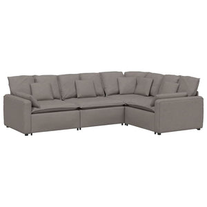 vidaXL Divano Modulare con Cuscini in Tessuto Tortora