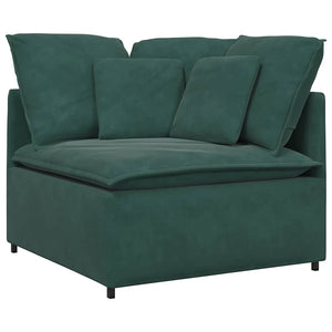 Divano Modulare con Cuscini in Velluto Verde Scuro 3321161