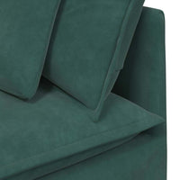 Divano Modulare con Cuscini in Velluto Verde Scuro 3321161