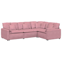 Divano Modulare con Cuscini in Velluto Rosa 3321162