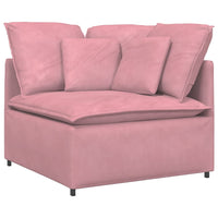 Divano Modulare con Cuscini in Velluto Rosa 3321162
