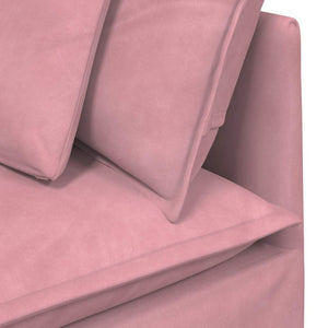 Divano Modulare con Cuscini in Velluto Rosa 3321162