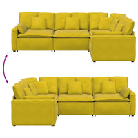 vidaXL Divano Modulare con Cuscini in Velluto Giallo