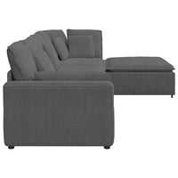 vidaXL Divano Modulare con Poggiapiedi e Cuscini Grigio Scuro