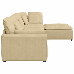 vidaXL Divano Modulare con Poggiapiedi e Cuscini Verde Grigio