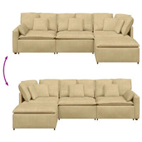 vidaXL Divano Modulare con Poggiapiedi e Cuscini Verde Grigio