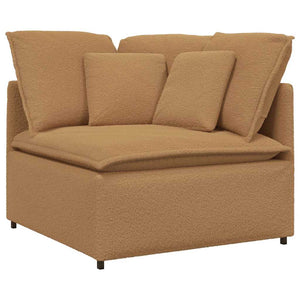 Divano Modulare con Poggiapiedi e Cuscini Beige 3321206