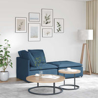 vidaXL Divano Modulare con Poggiapiedi e Cuscini in Tessuto Blu