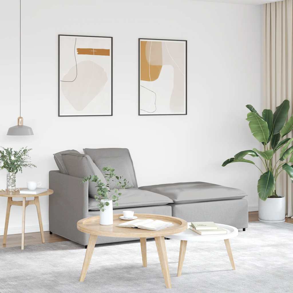 vidaXL Divano Modulare con Poggiapiedi e Cuscini Tessuto Grigio Nuvola