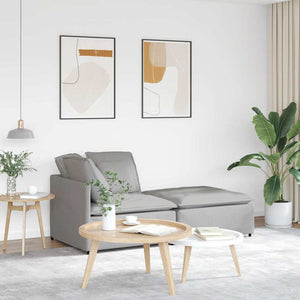 vidaXL Divano Modulare con Poggiapiedi e Cuscini Tessuto Grigio Nuvola