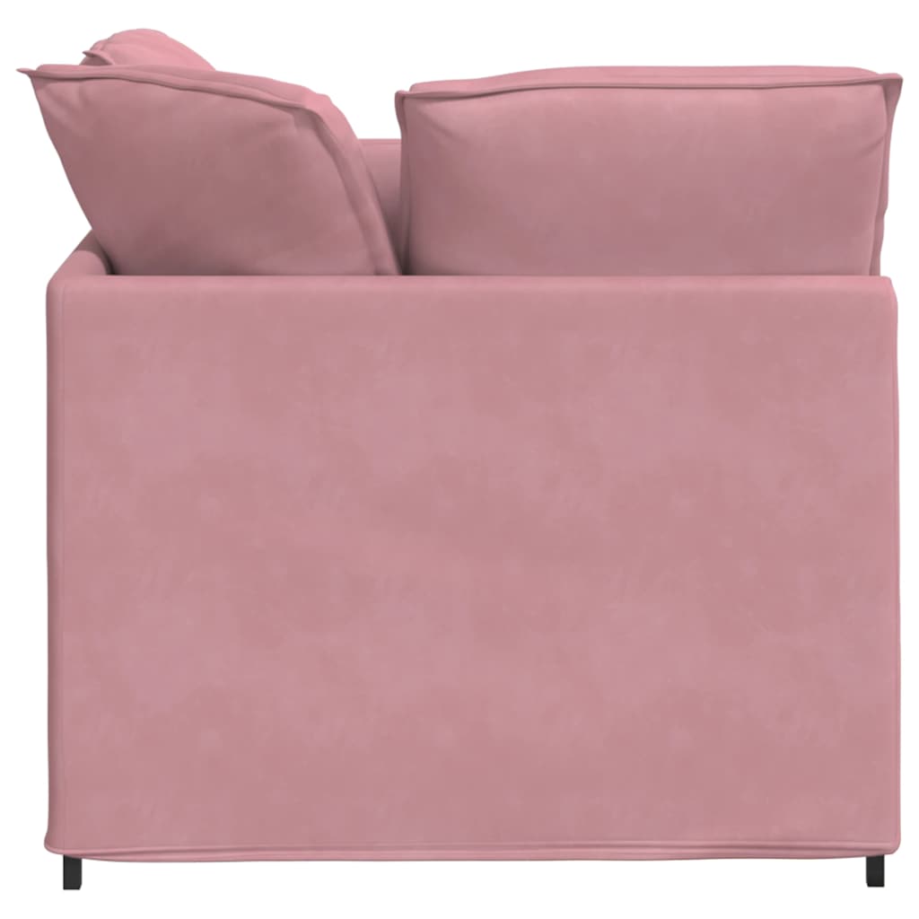 vidaXL Divano Modulare con Poggiapiedi e Cuscini in Velluto Rosa