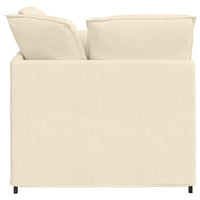 vidaXL Divano Modulare con Poggiapiedi e Cuscini Tessuto a Coste Crema