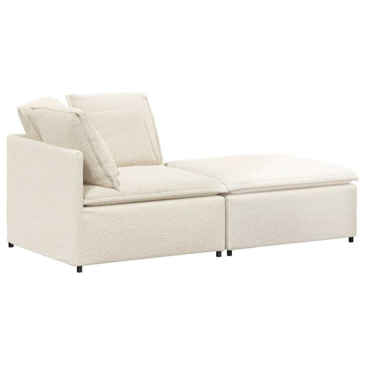 vidaXL Divano Modulare con Poggiapiedi e Cuscini Crema