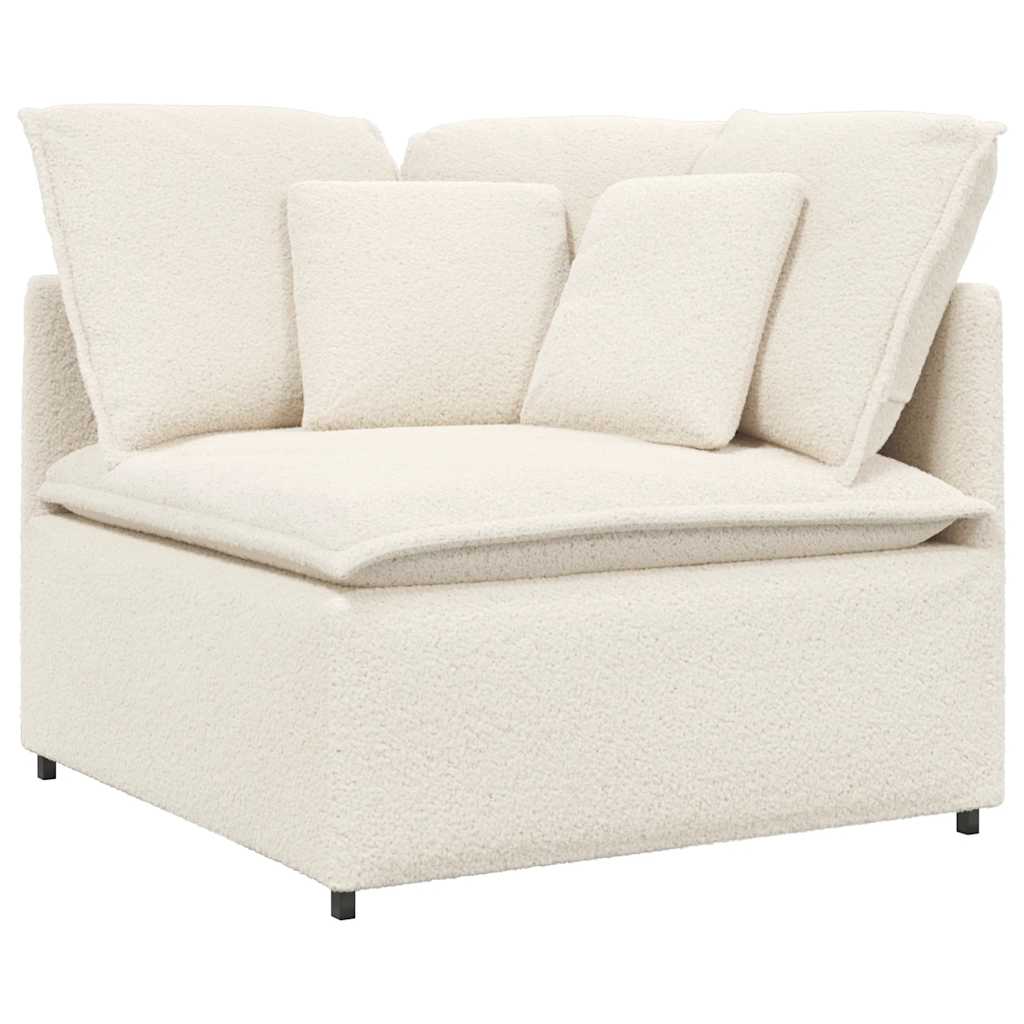 vidaXL Divano Modulare con Poggiapiedi e Cuscini Crema