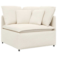 vidaXL Divano Modulare con Poggiapiedi e Cuscini Crema