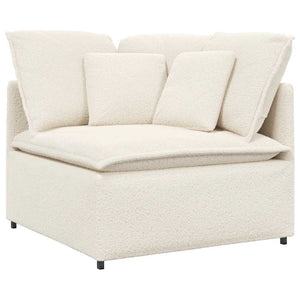 vidaXL Divano Modulare con Poggiapiedi e Cuscini Crema