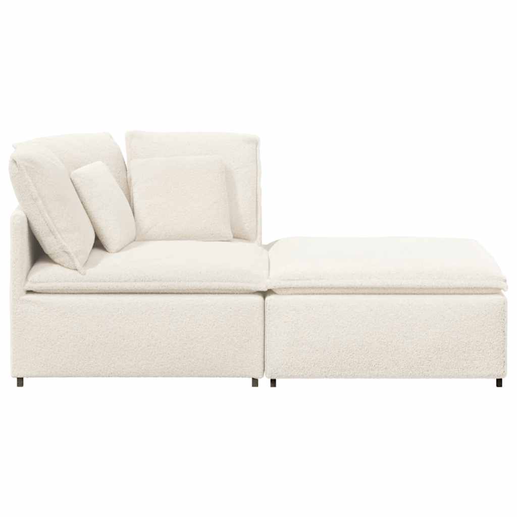 vidaXL Divano Modulare con Poggiapiedi e Cuscini Crema