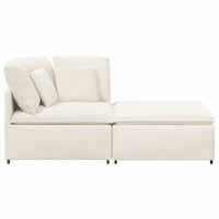 vidaXL Divano Modulare con Poggiapiedi e Cuscini Crema