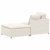 vidaXL Divano Modulare con Poggiapiedi e Cuscini Crema