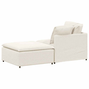 vidaXL Divano Modulare con Poggiapiedi e Cuscini Crema