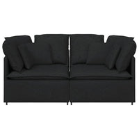 Divano Modulare con Cuscini in Tessuto Nero 3321239