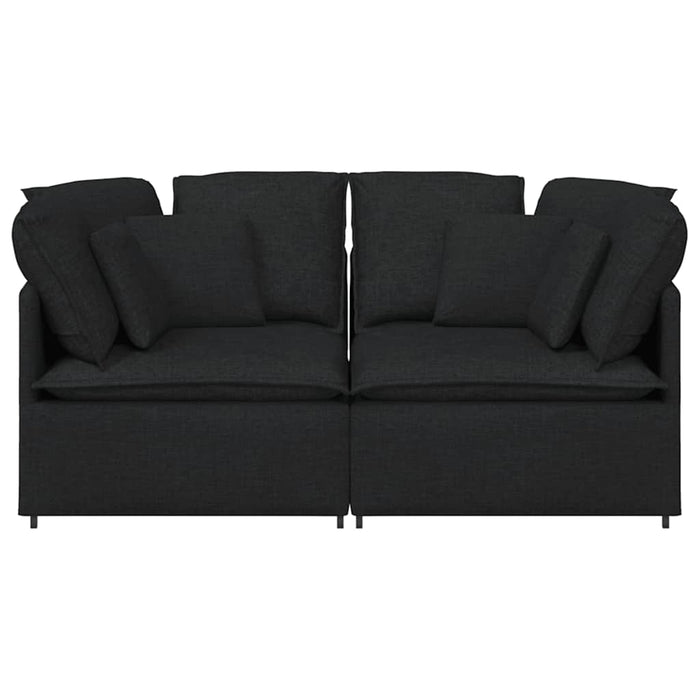 Divano Modulare con Cuscini in Tessuto Nero 3321239