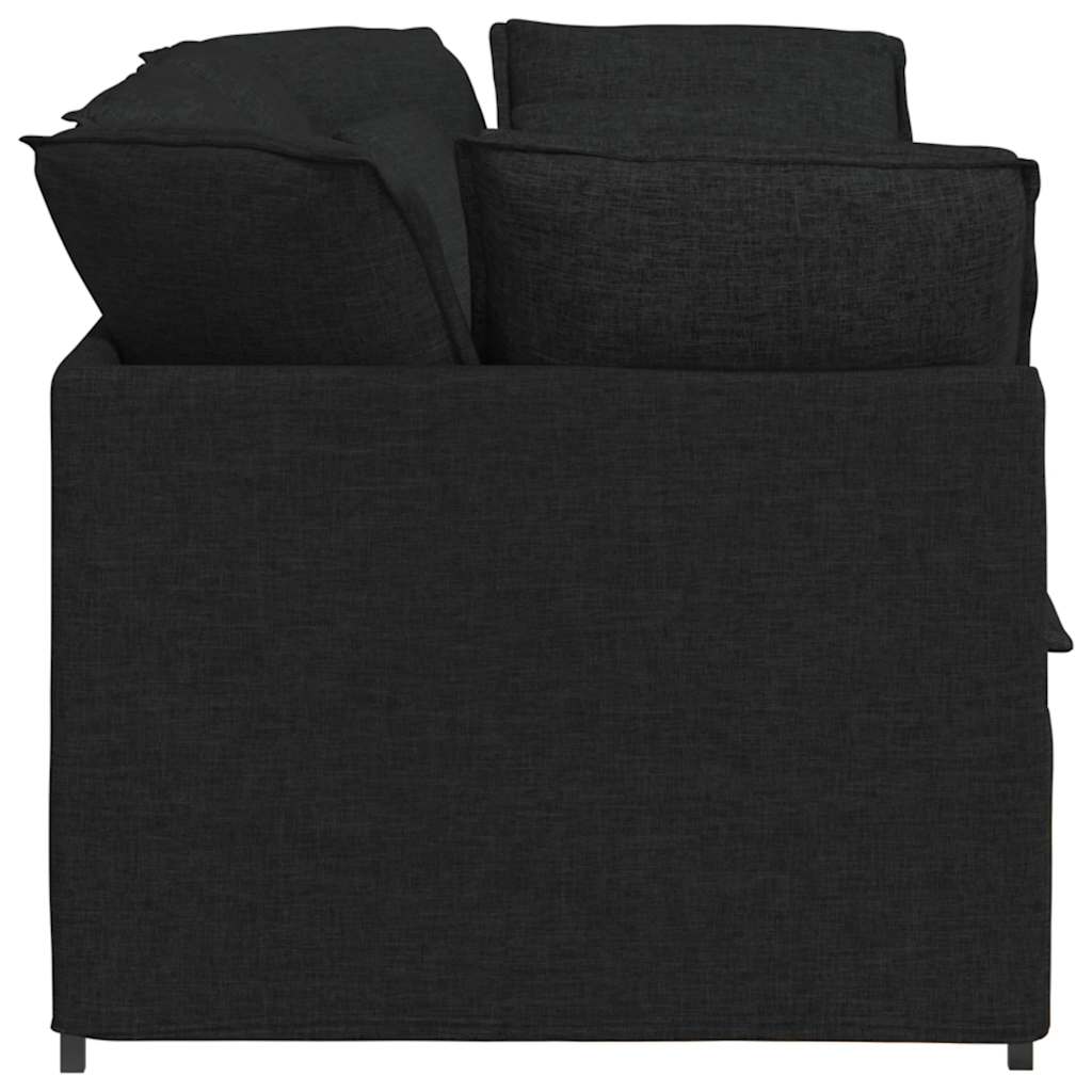 Divano Modulare con Cuscini in Tessuto Nero 3321239