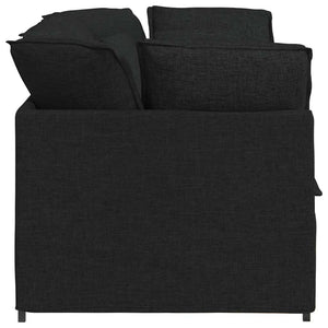 Divano Modulare con Cuscini in Tessuto Nero 3321239