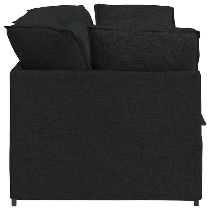 Divano Modulare con Cuscini in Tessuto Nero 3321239