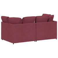 vidaXL Divano Modulare con Cuscini in Tessuto Rosso Vino