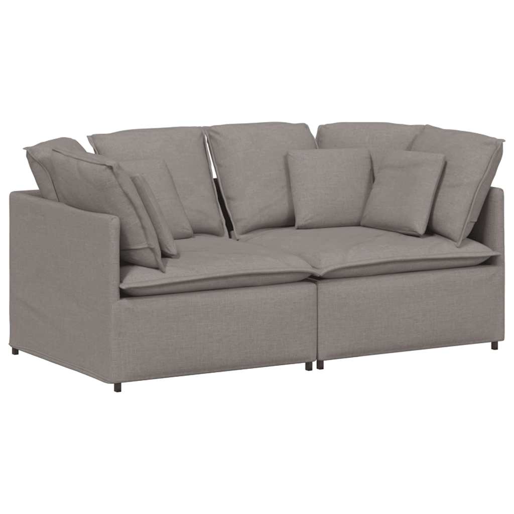 vidaXL Divano Modulare con Cuscini in Tessuto Tortora