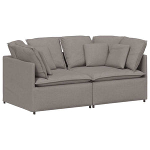 vidaXL Divano Modulare con Cuscini in Tessuto Tortora