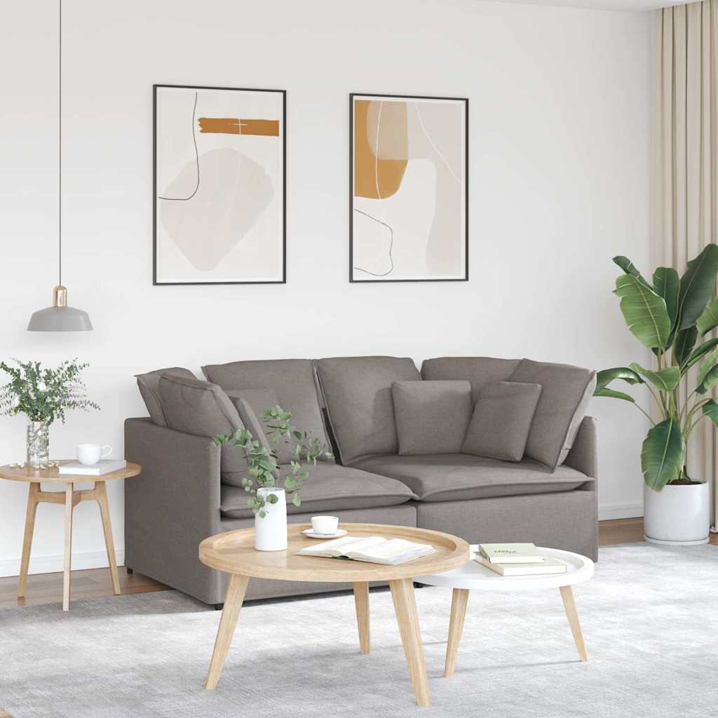 vidaXL Divano Modulare con Cuscini in Tessuto Tortora