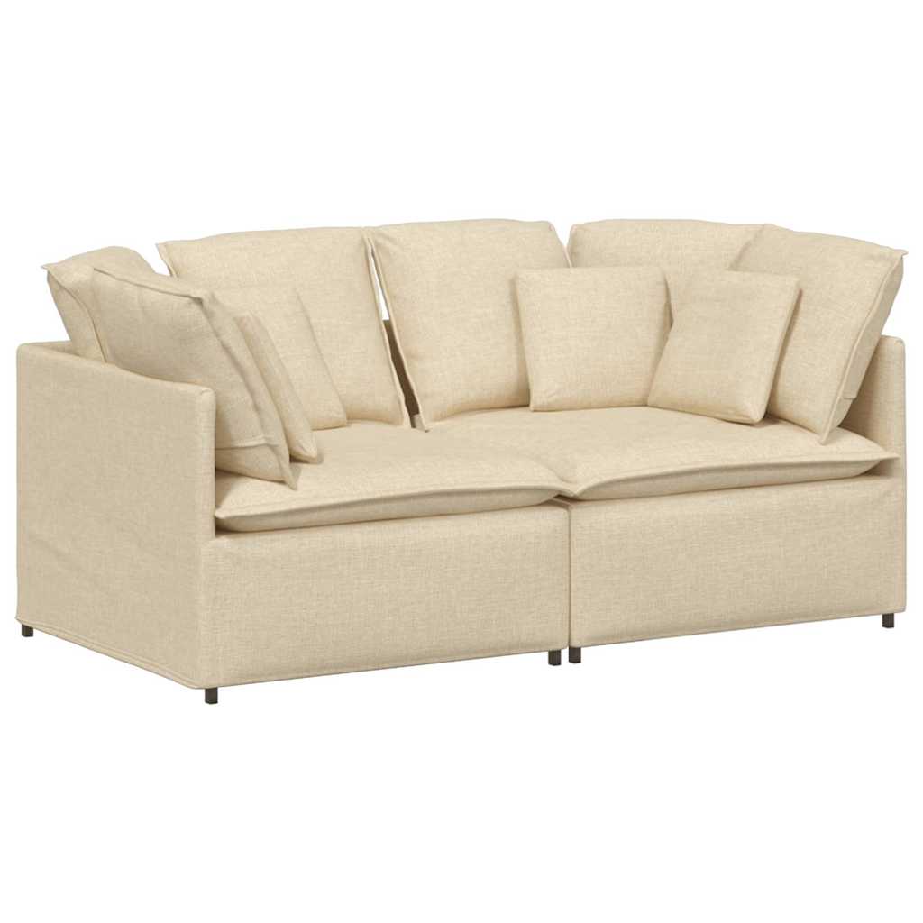 vidaXL Divano Modulare con Cuscini in Tessuto Crema