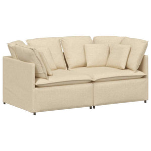 vidaXL Divano Modulare con Cuscini in Tessuto Crema