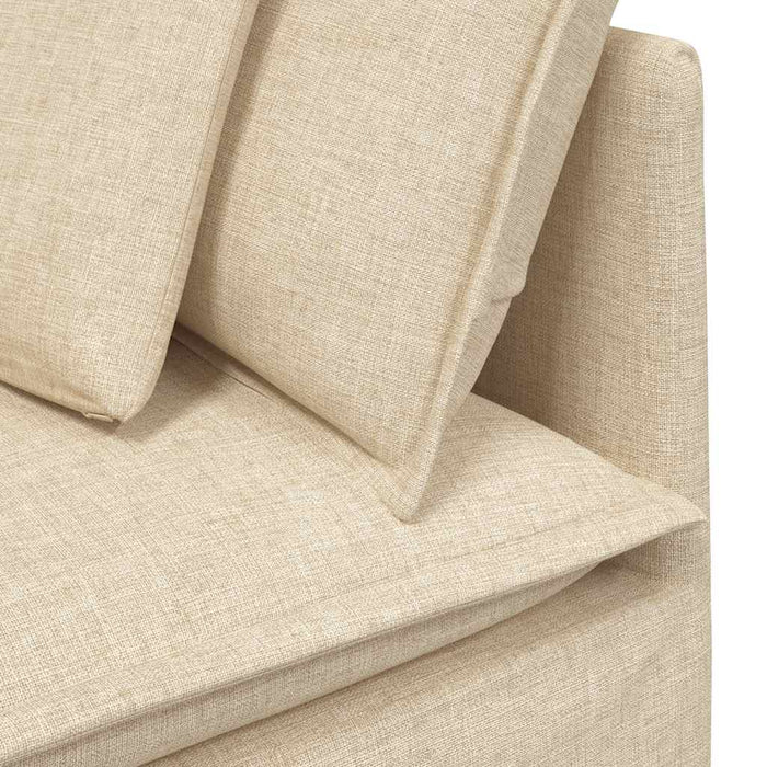 vidaXL Divano Modulare con Cuscini in Tessuto Crema