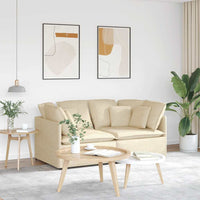 vidaXL Divano Modulare con Cuscini in Tessuto Crema