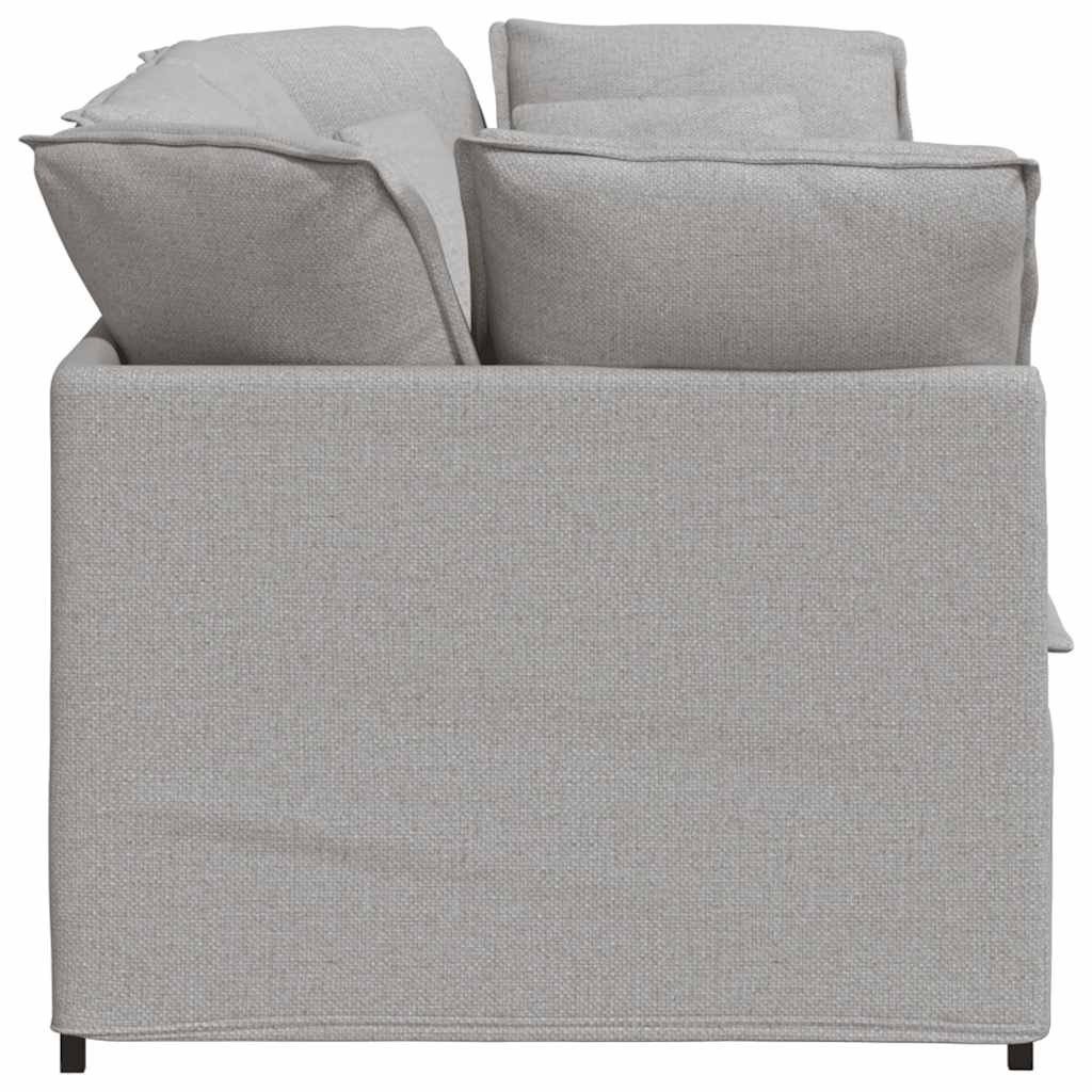 Divano Modulare con Cuscini in Tessuto Grigio Nuvola 3321246